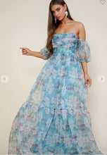 Load image into Gallery viewer, Floral Ruffle Sleeve Maxi Dress
