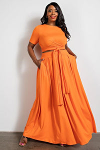 SELAH WRAP AROUND TOP MAXI SKIRT SET