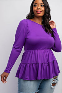 TIERED PEPLUM TOP